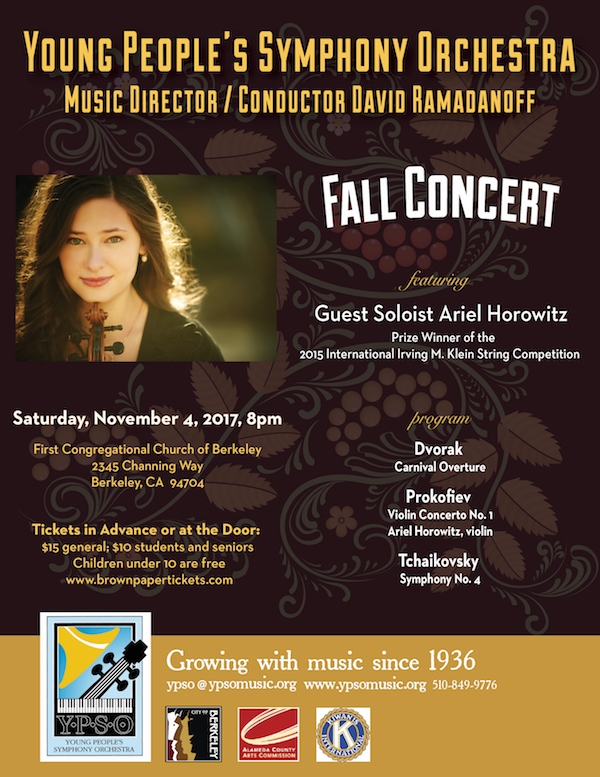 ariel horowitz ypso fall concert california music center concerto competition flyers